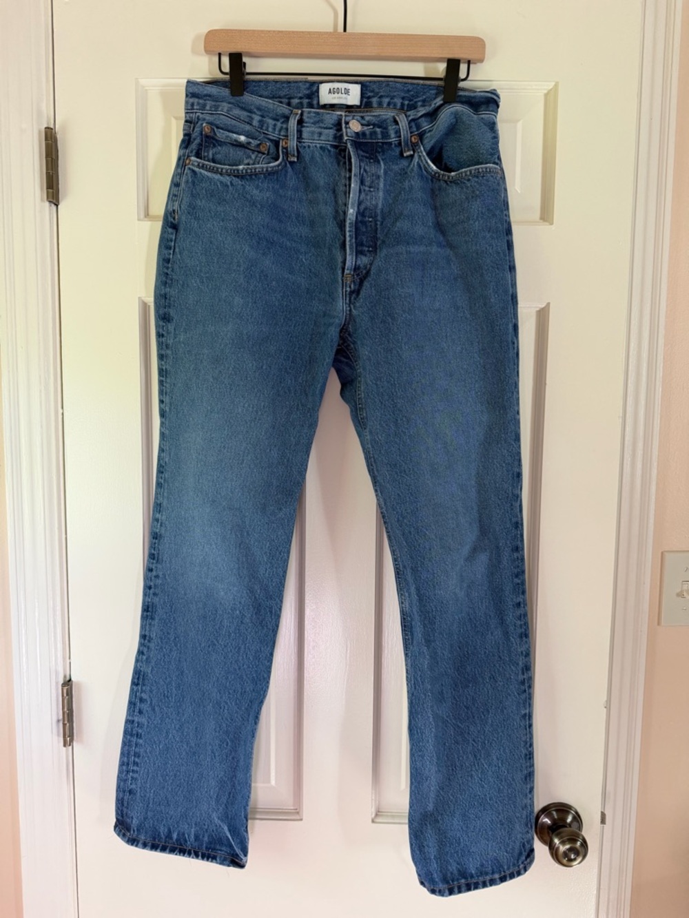 Agolde Women’s Lana Straight-Leg Medium Blue Jeans 29